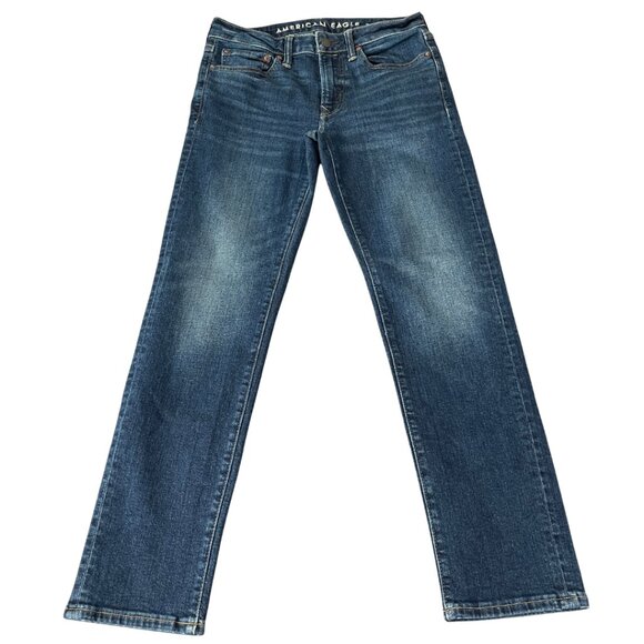 American Eagle Airflex Slim Straight Jeans Mens Size 29x30 Rustic Blue Dark Wash - Picture 1 of 13